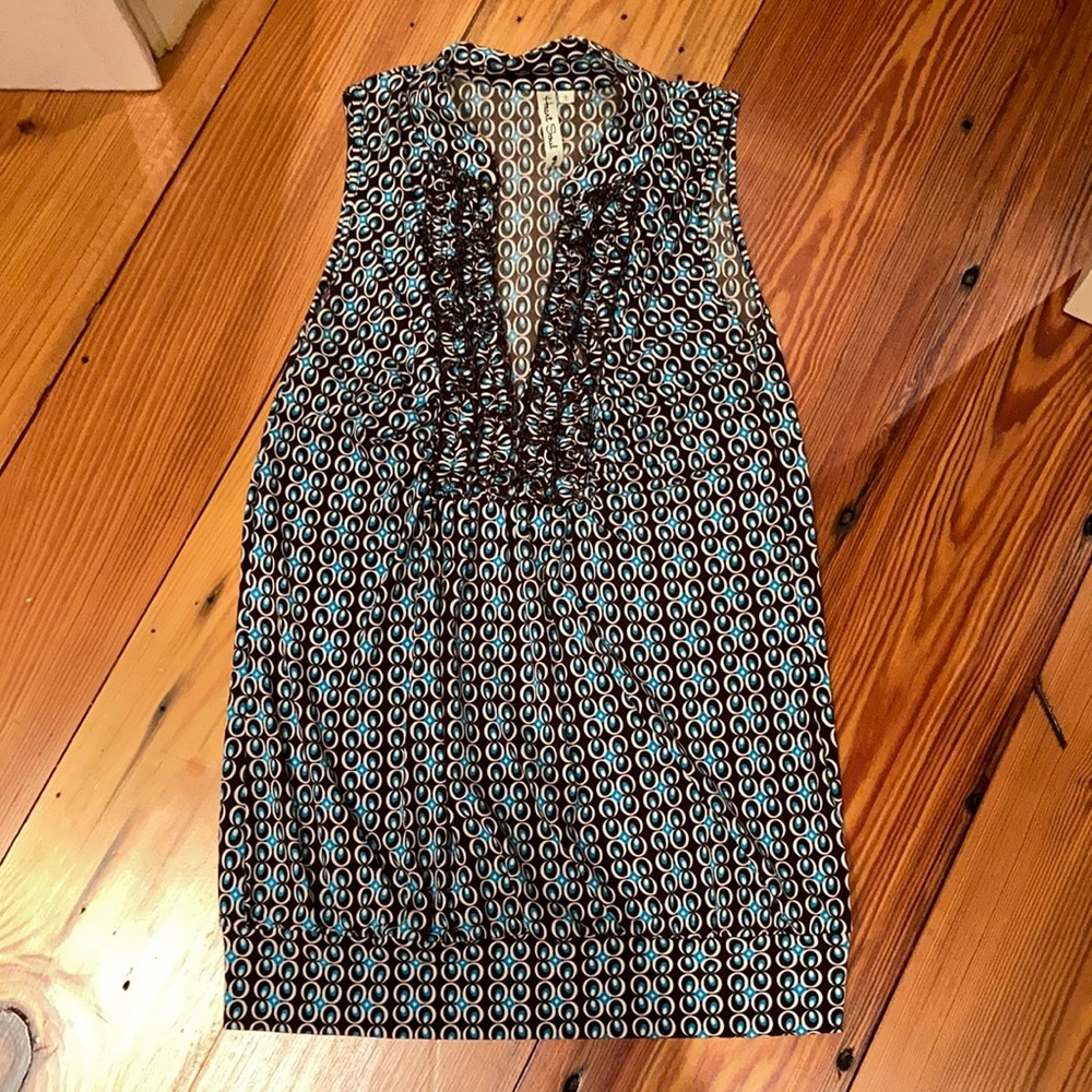 Soft Blue and Brown Top - S